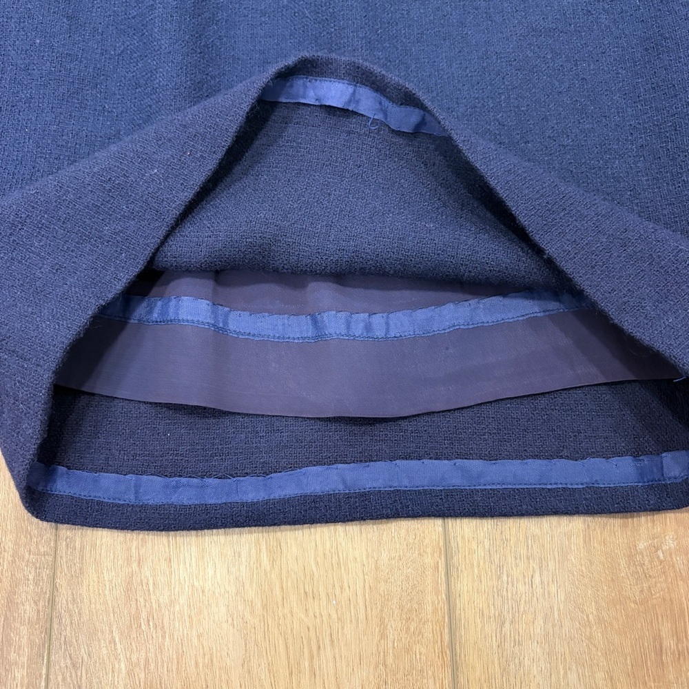 🌟VTG🌟 50s 60s 2 PC WOOL NOTCH COLLAR JACKET PENCIL SKIRT SUIT SET NAVY SZ 4 6 - Picture 13 of 15